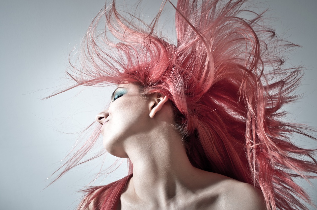 women with pink hair